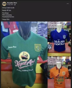 Gambar 2. Koleksi jersey lokal tim Indonesia