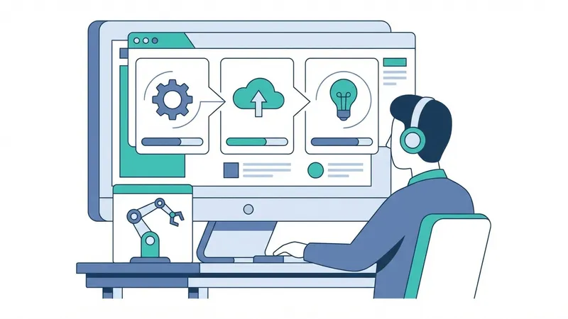 Ilustrasi data dan algoritma AI yang saling terhubung