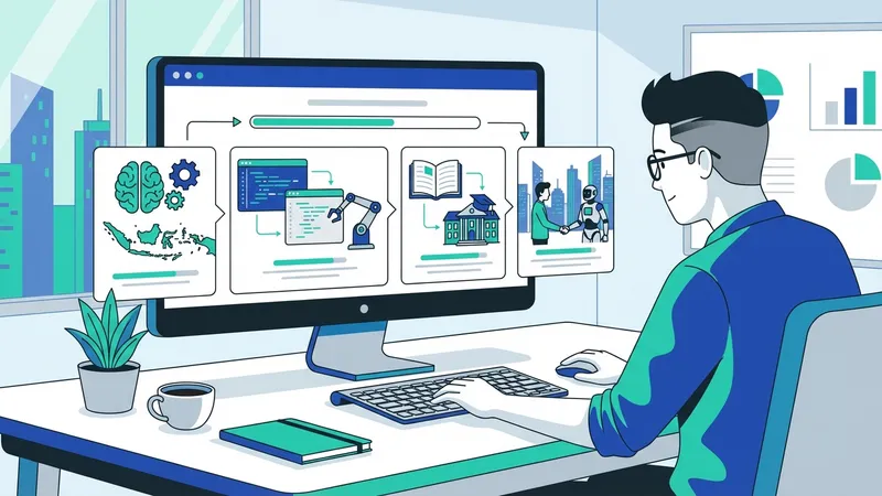 Seorang AI Engineer sedang berdiskusi dengan timnya mengenai proyek machine learning