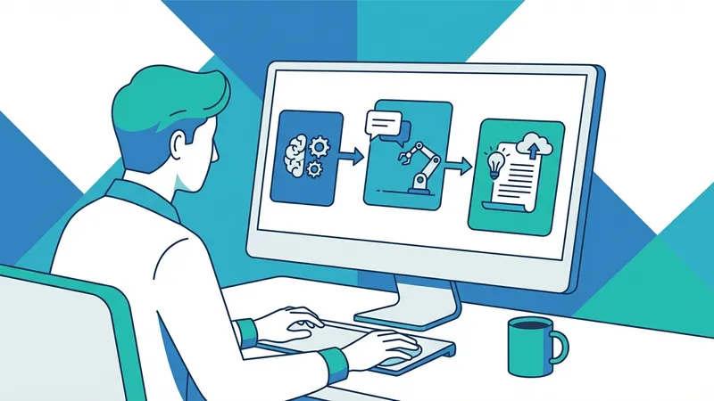 Ilustrasi tantangan pengembangan AGI, dengan banyak data, kode, dan otak manusia yang kompleks