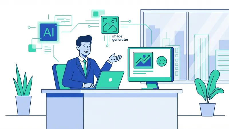 Seorang desainer menggunakan AI image generator untuk proyek kreatif