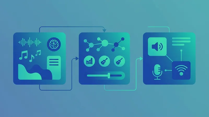 Ilustrasi seorang Youtuber atau Podcaster yang menggunakan AI Music Generator untuk kontennya