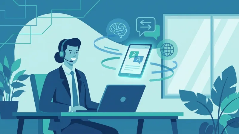 Orang menggunakan AI translator di ponsel untuk perjalanan