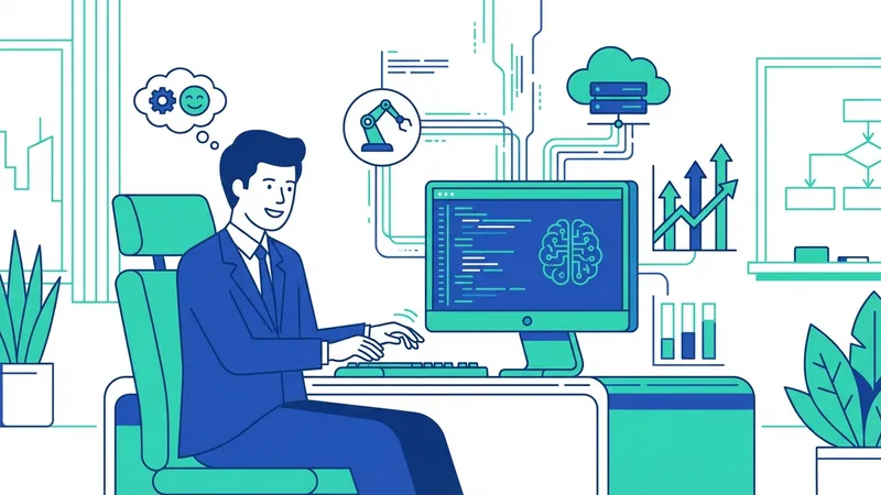Seorang developer berinteraksi dengan antarmuka alat AI untuk coding