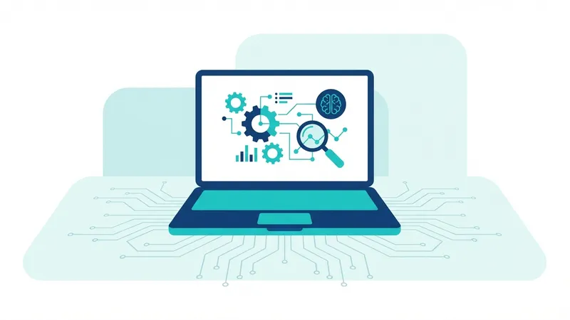 Seorang peneliti menggunakan AI untuk menganalisis data kompleks di laboratorium, menunjukkan efisiensi riset dengan teknologi