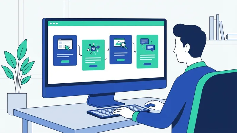 Ilustrasi berbagai jenis AI seperti machine learning, NLP, dan computer vision, menunjukkan penerapannya dalam riset