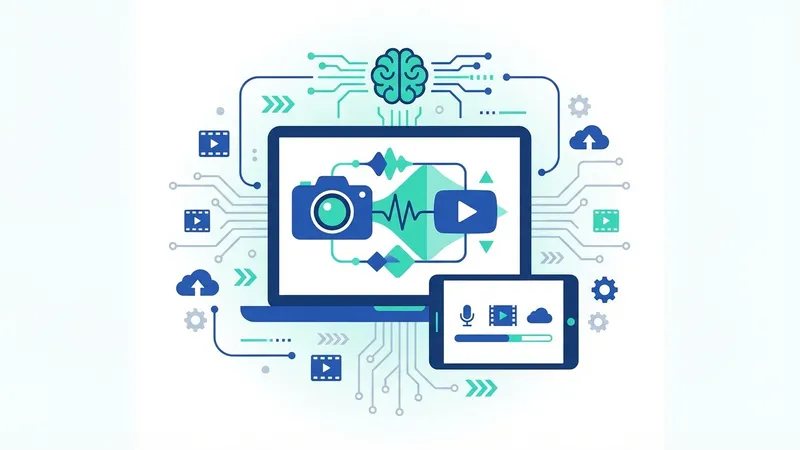 Ilustrasi AI video generator menciptakan video dari teks dan gambar