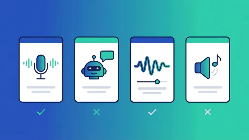 Seorang pengusaha sedang membandingkan berbagai AI Voice Generator di laptopnya