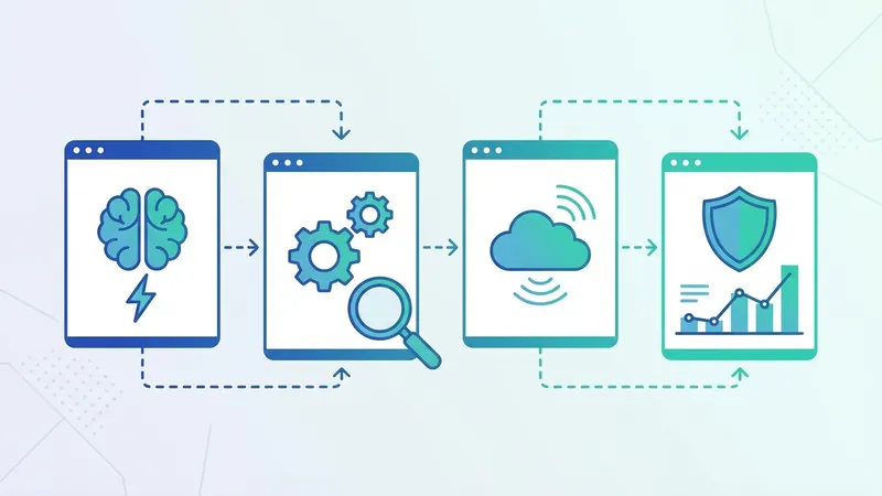 Tangan seorang profesional menunjuk ke grafik data yang dianalisis oleh AI di layar
