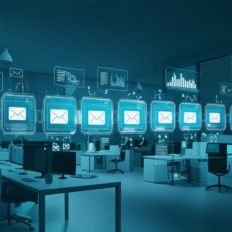 Dashboard automation untuk email marketing menampilkan workflow AI-powered dengan trigger dan sequence otomatis untuk kampanye bisnis