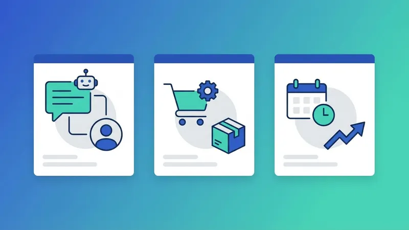 Representasi visual integrasi AI dengan bot Facebook, menunjukkan data dan algoritma
