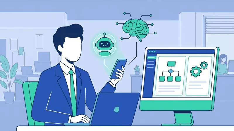 Seorang pengusaha sedang merencanakan strategi chatbot AI untuk WhatsApp