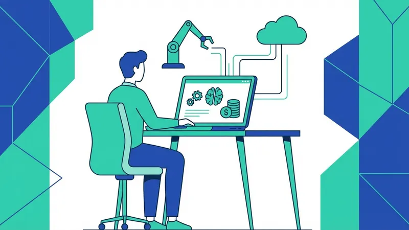 Ilustrasi orang bekerja dengan AI untuk menghasilkan uang