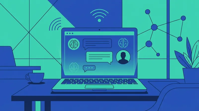 Seseorang sedang chat dengan AI OpenAI di layar laptop