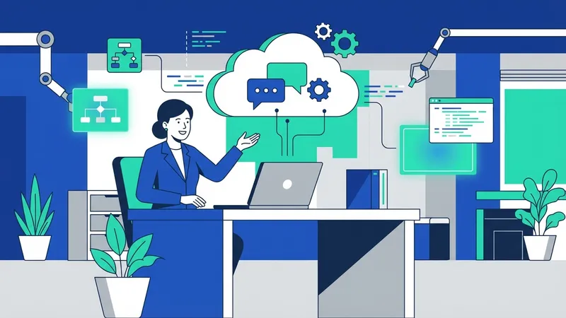 Ilustrasi masa depan AI dan manusia berinteraksi secara harmonis