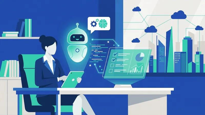 Seorang dokter sedang berinteraksi dengan chatbot AI di tablet, menunjukkan aplikasi di sektor kesehatan