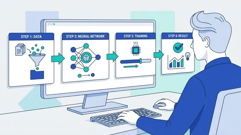 Diagram alur kerja deep learning dari data hingga output