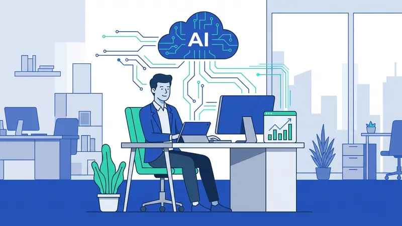 Peta Indonesia dengan titik-titik koneksi AI yang bersinar