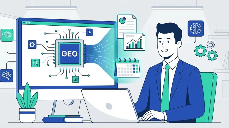 Tim profesional AI dan SEO sedang berkolaborasi menganalisis data