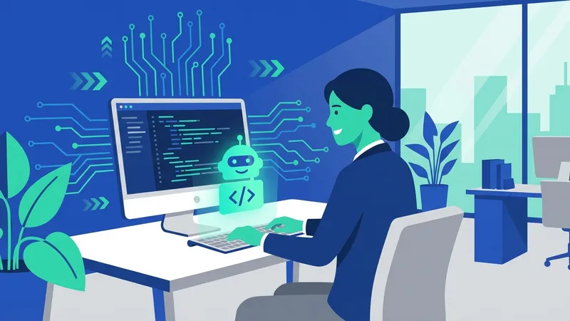Ilustrasi masa depan AI dalam coding dan pengembangan