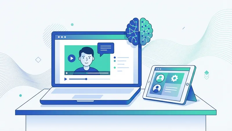 Ilustrasi HeyGen AI sedang membuat video dengan avatar AI