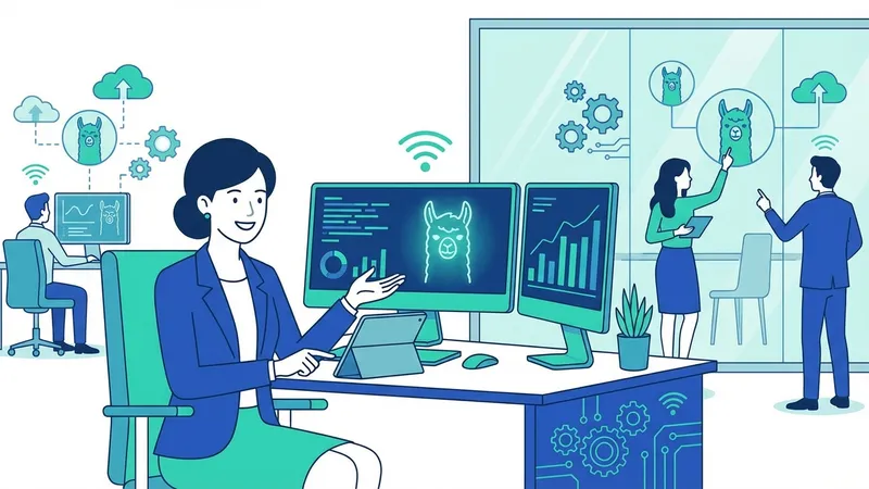 Ilustrasi ekosistem open-source AI dengan Llama