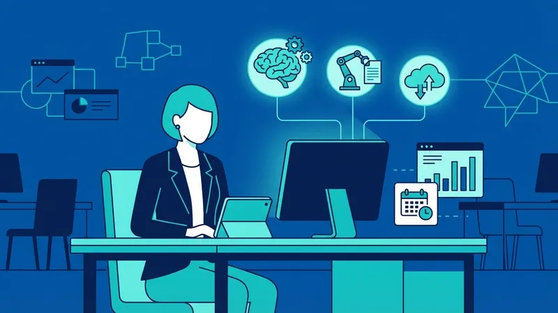 Pria sedang berinteraksi dengan teknologi AI