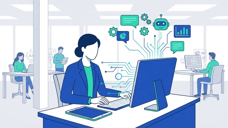 Ilustrasi masa depan AI percakapan dengan antarmuka yang mulus