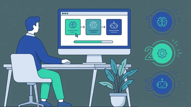 Diagram alir sederhana yang menunjukkan proses kerja AI