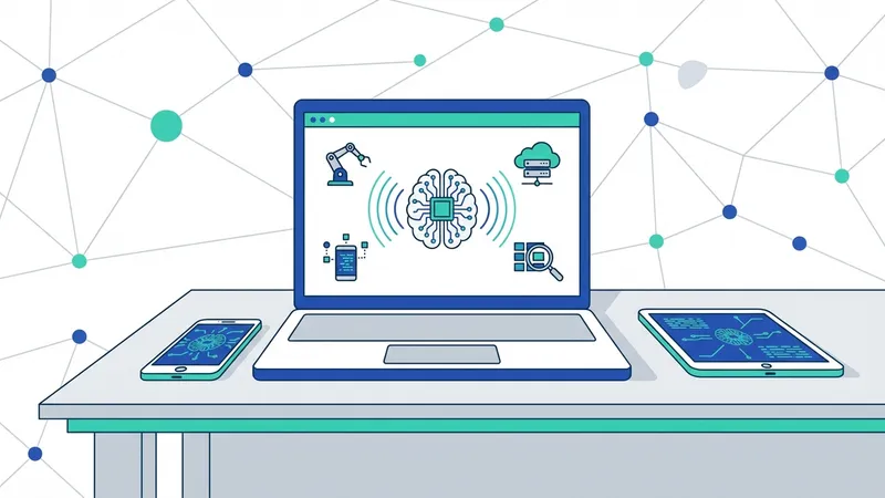 Ilustrasi otak robot yang terhubung dengan jaringan digital, merepresentasikan pengertian artificial intelligence AI