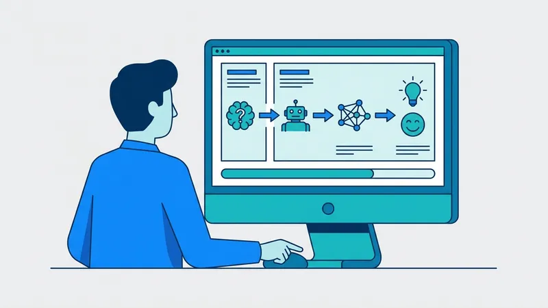 Diagram alur kerja kecerdasan buatan, menunjukkan input data, pemrosesan, dan output keputusan