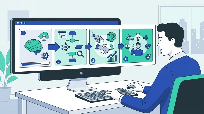 Sistem AI computer vision sedang menganalisis gambar untuk mendeteksi objek dan wajah