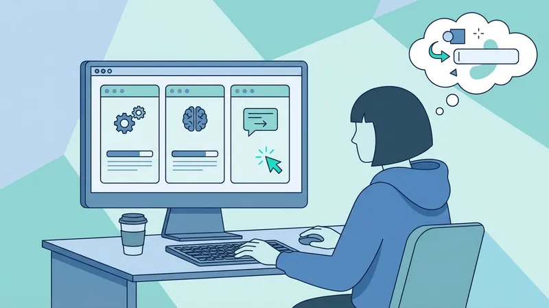 Ilustrasi seseorang menulis prompt kompleks untuk AI
