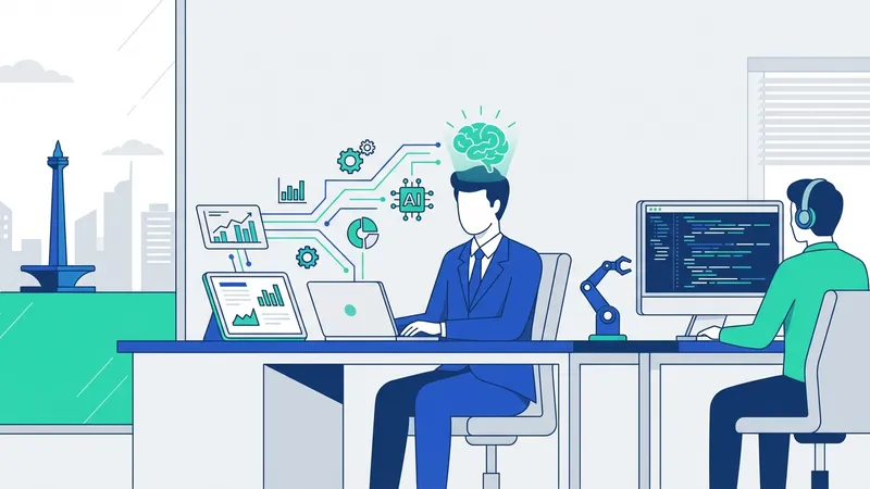 Seorang prompt engineer sedang berkolaborasi dengan tim AI