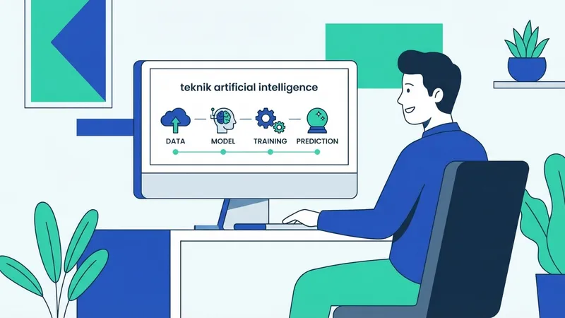 Diagram alur kerja machine learning dari data input hingga output prediksi