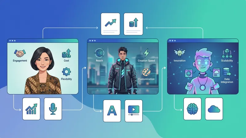 Seorang virtual influencer Indonesia sedang mempromosikan produk kecantikan di sebuah video