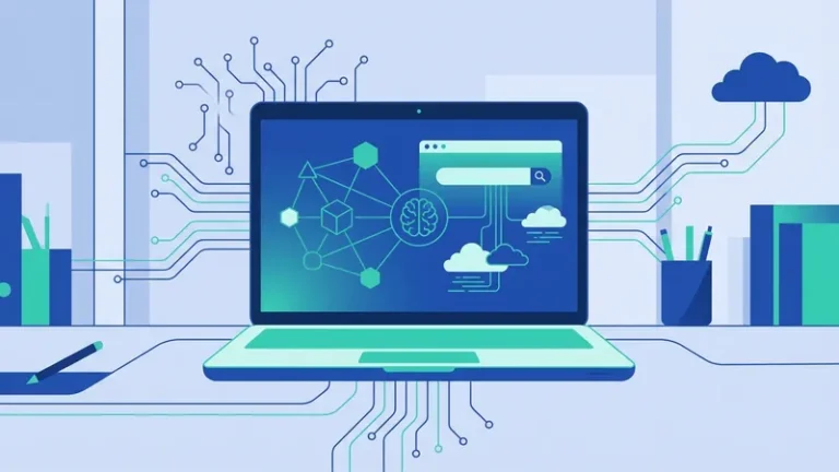 web artificial intelligence - ilustrasi konsep utama