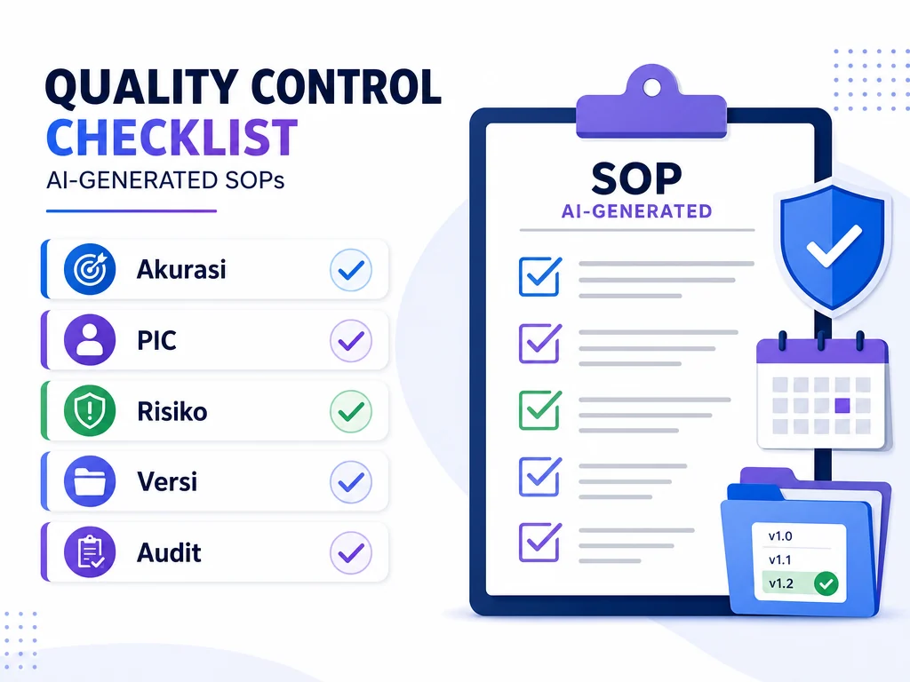 Checklist quality control untuk SOP bisnis yang dibuat dengan AI
