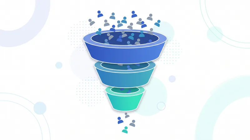 Ilustrasi funnel marketing dari awareness hingga pembelian