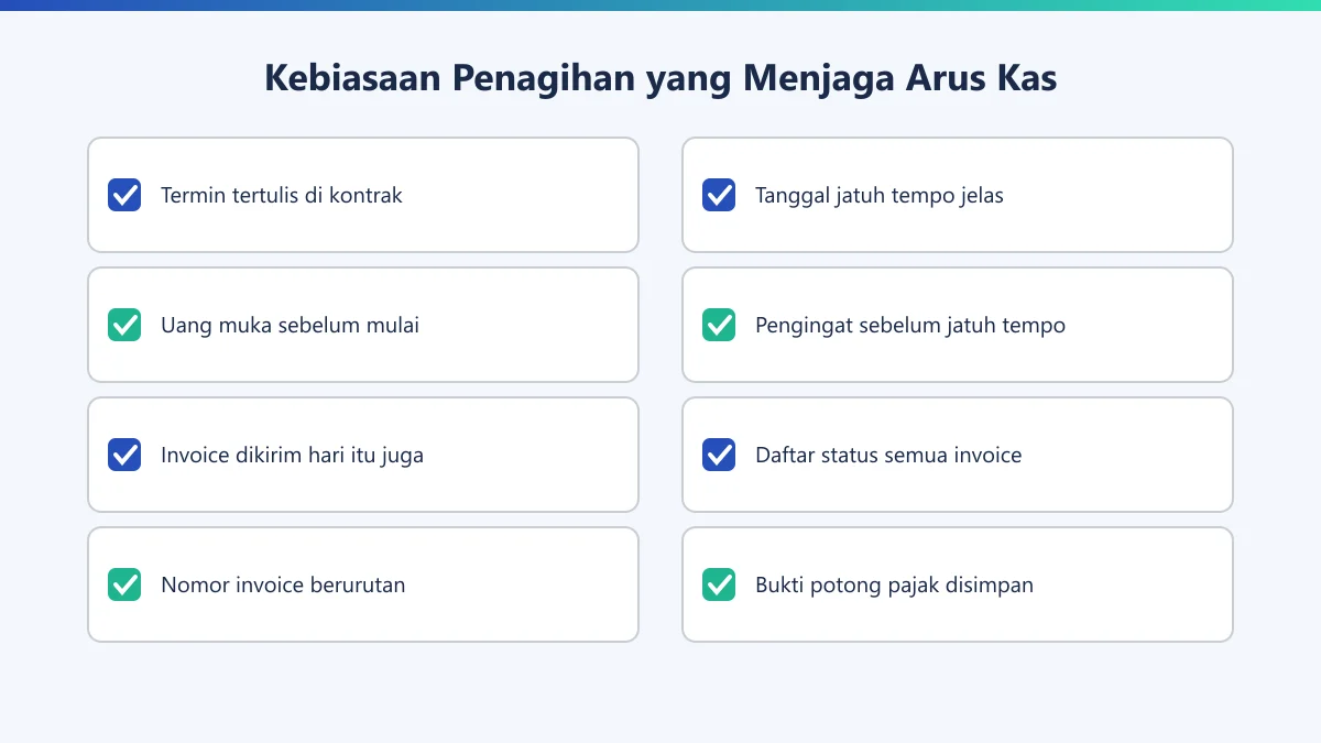 Daftar periksa delapan kebiasaan penagihan freelancer untuk menjaga arus kas