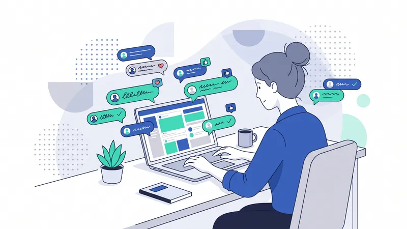 Social media manager membalas komentar dan pesan audiens