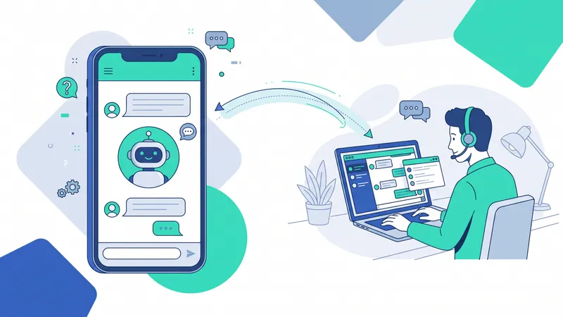 Chatbot menjawab pertanyaan umum lalu diteruskan ke agen manusia